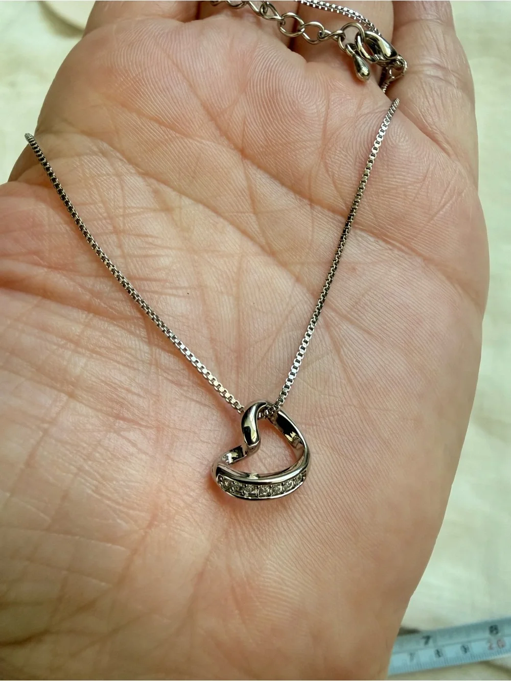Sterling Silver Heart Pendant Necklace in Silver